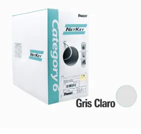 Bobina de Cable UTP 305 m. de Cobre, NetKey, Reelex, Gris, Categoría 6 (24 AWG), 1000Mbps, PVC (CM), de 4 pares